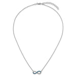 Sterling Silver Rhodium-Plated Polished Crystal Eternity 16.5 +2in Necklace - Product Photo