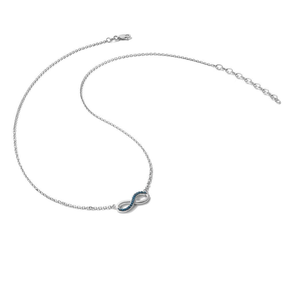 Sterling Silver Rhodium-Plated Polished Crystal Eternity 16.5 +2in Necklace - Product Photo