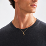 14KY Upper case Letter J Initial Charm - Model Shot