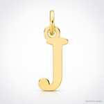 14ky Cutout Letter J Initial Pendant - Lifestyle View