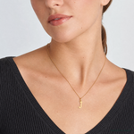 14ky Cutout Letter J Initial Pendant - Model Shot