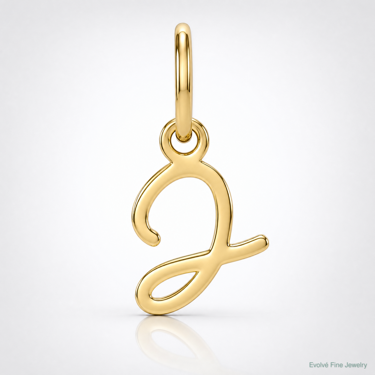 14KY Upper case Letter J Initial Charm - Lifestyle View