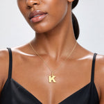 14ky Letter K Initial Pendant - Model Shot