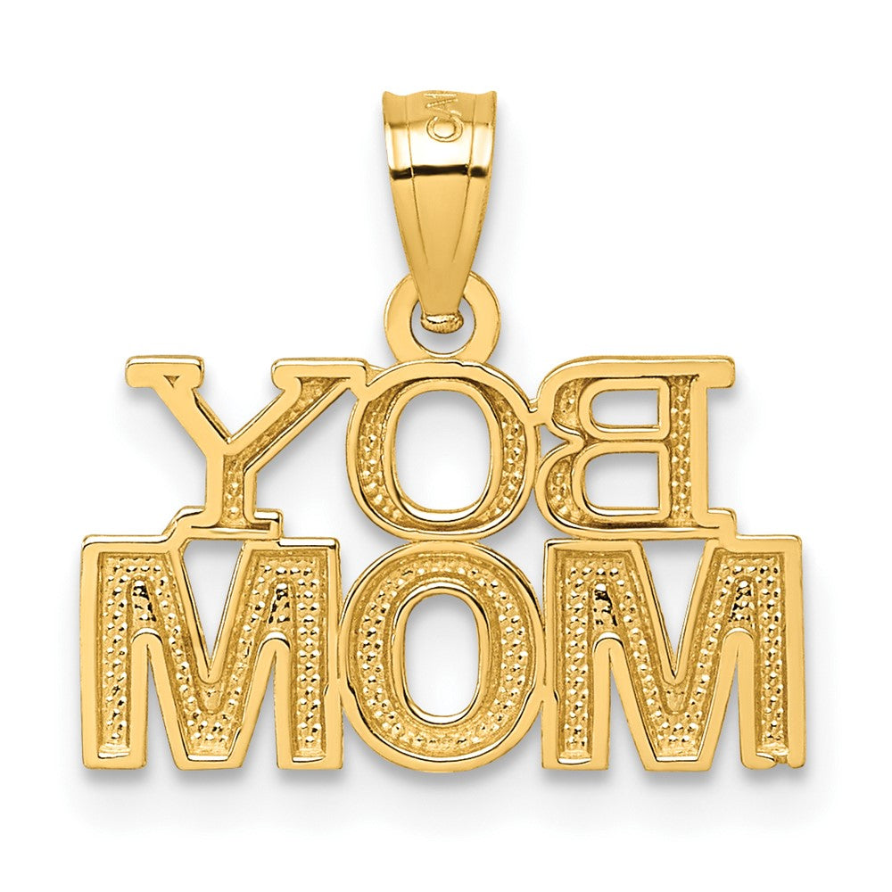 14K Yellow Gold Polished BOY MOM Pendant - Product Photo