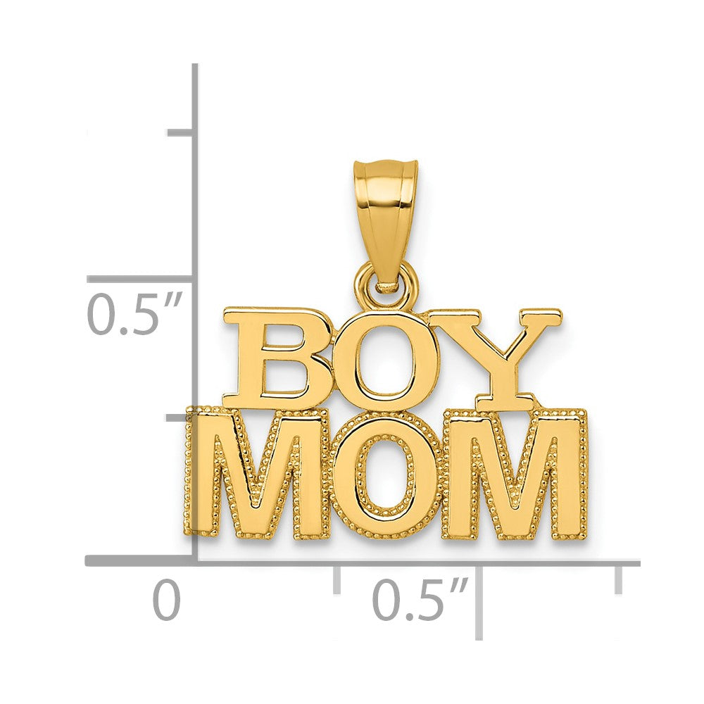 14K Yellow Gold Polished BOY MOM Pendant - Product Photo