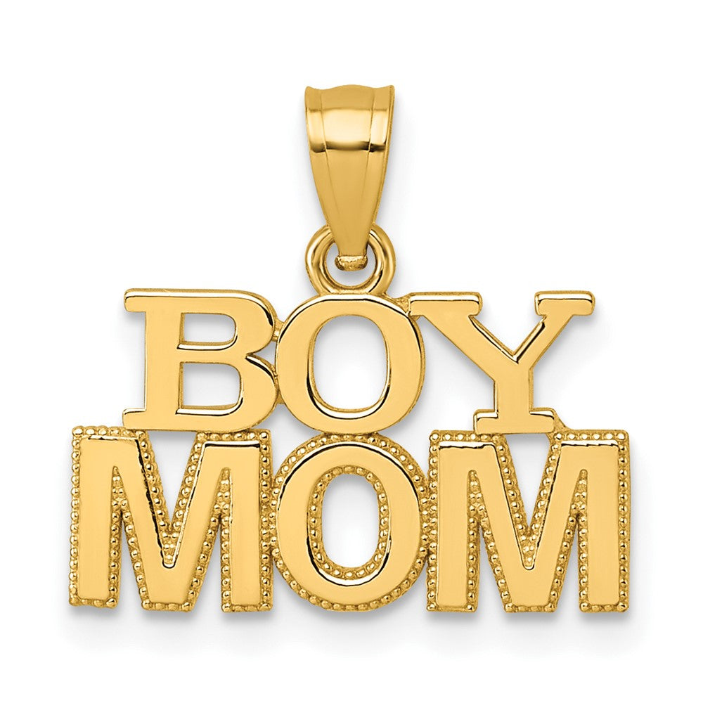14K Yellow Gold Polished BOY MOM Pendant - Product Photo