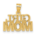14K Yellow Gold Polished GIRL MOM Pendant - Product Photo
