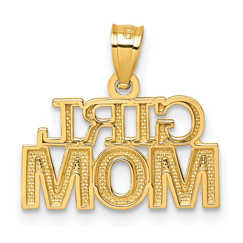 14K Yellow Gold Polished GIRL MOM Pendant - Product Photo