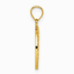 14K Yellow Gold Polished Heart Evil Eye And Horse Shoe In Circle Pendant - Product Photo