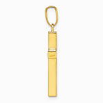14K Yellow Gold Polished Hollow Cross Pendant - Product Photo