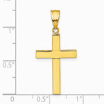 14K Yellow Gold Polished Hollow Cross Pendant - Product Photo