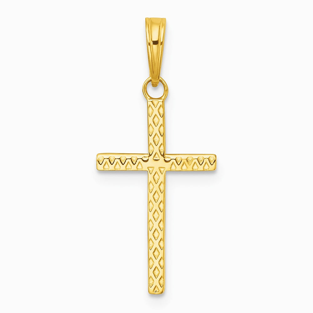14K Yellow Gold Polished Cross Pendant
