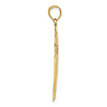 14K Yellow Gold Polished Diamond-cut Textured Fancy Cross Pendant - Product Photo