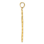 14K Yellow Gold Polished Diamond-cut Textured Fancy Link Cross Pendant - Product Photo