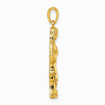 14K Yellow Gold with Rose-tone Polished Sacred Heart of Jesus Pendant - Product Photo