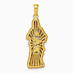 14K Yellow Gold with Rose-tone Polished Sacred Heart of Jesus Pendant - Product Photo