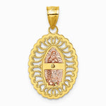 14K Two-tone with White Rhodium Polished Guadalupe Pendant - Product Photo
