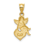 14k Enameled Angel on Heart Pendant - Product Photo