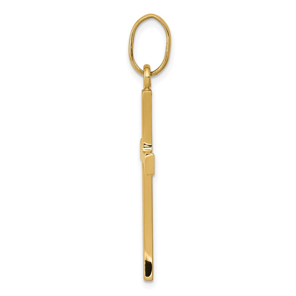 14K Yellow Gold Polished Cross Pendant - Product Photo