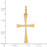 14K Yellow Gold Polished Cross Pendant - Product Photo