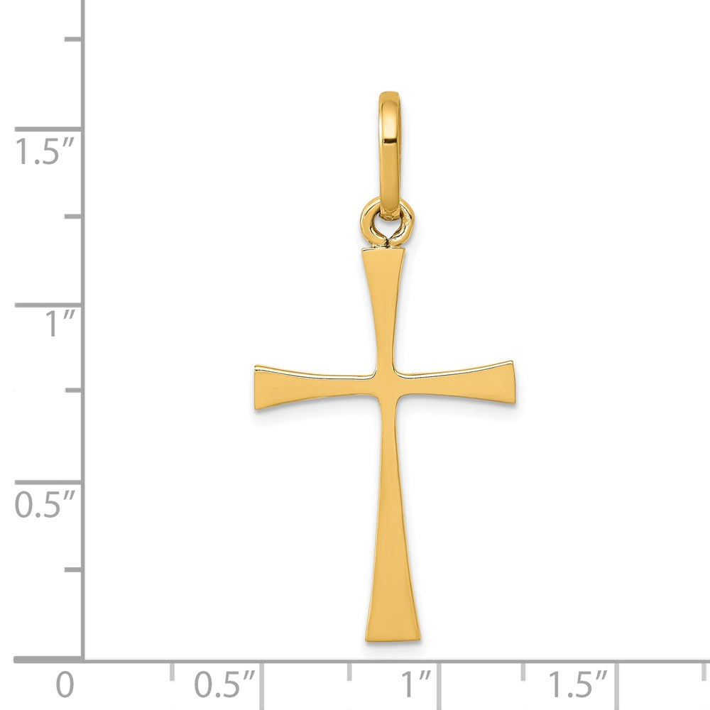 14K Yellow Gold Polished Cross Pendant - Product Photo
