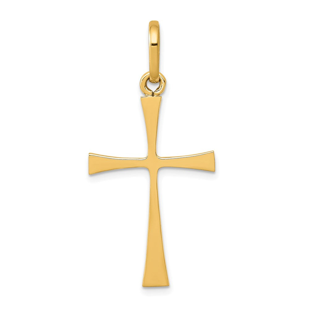 14K Yellow Gold Polished Cross Pendant - Product Photo