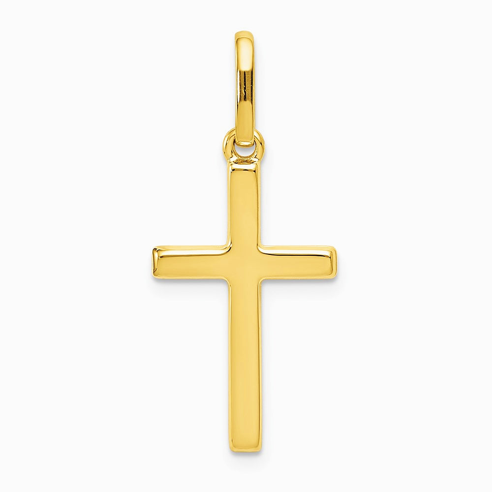 14K Yellow Gold Hollow Cross Pendant - Product Photo