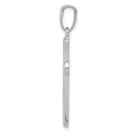 14k White Gold Hollow Cross Pendant - Product Photo