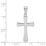 14k White Gold Hollow Cross Pendant - Product Photo