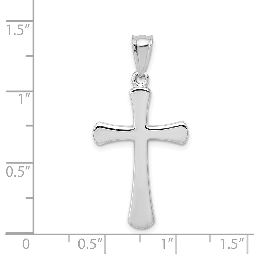 14k White Gold Hollow Cross Pendant - Product Photo