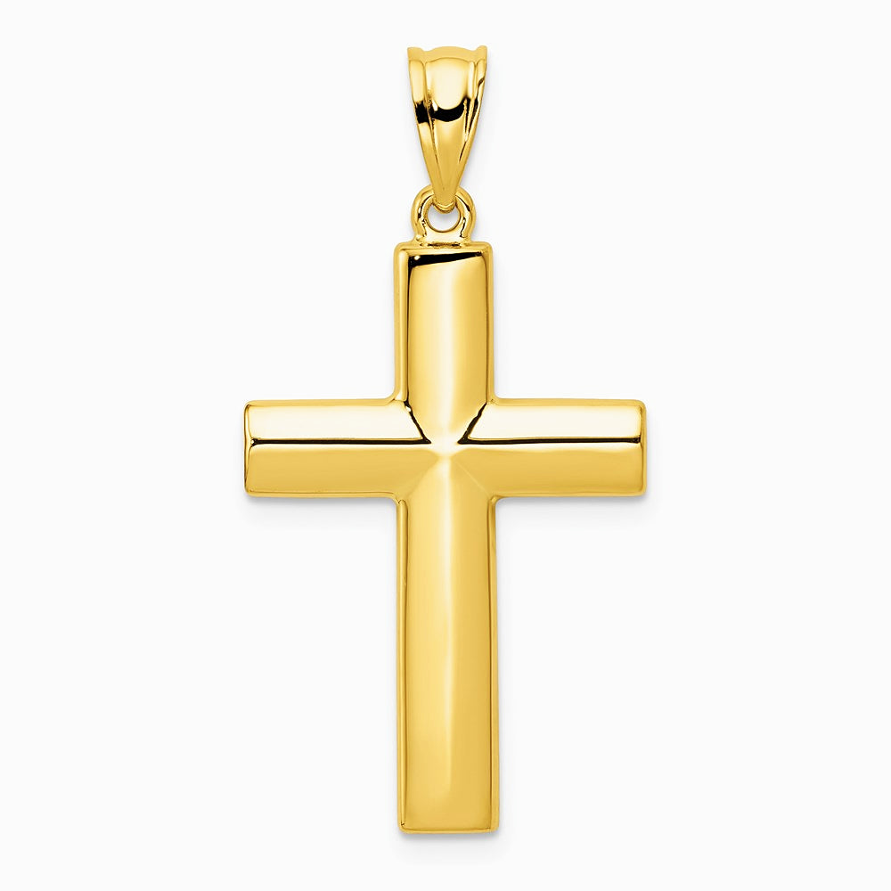 14K Yellow Gold Hollow Cross Pendant