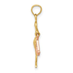 10K / 14K Two-tone Stork with Dangling Baby Charm - Product Photo