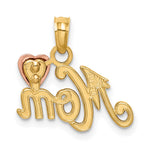 14k Two-tone MOM w/Heart Pendant - Product Photo