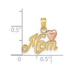 14K Two-tone MOM w/Heart Pendant - Product Photo