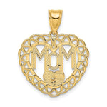 14K Two-tone MOM in Heart Frame Charm - Product Photo