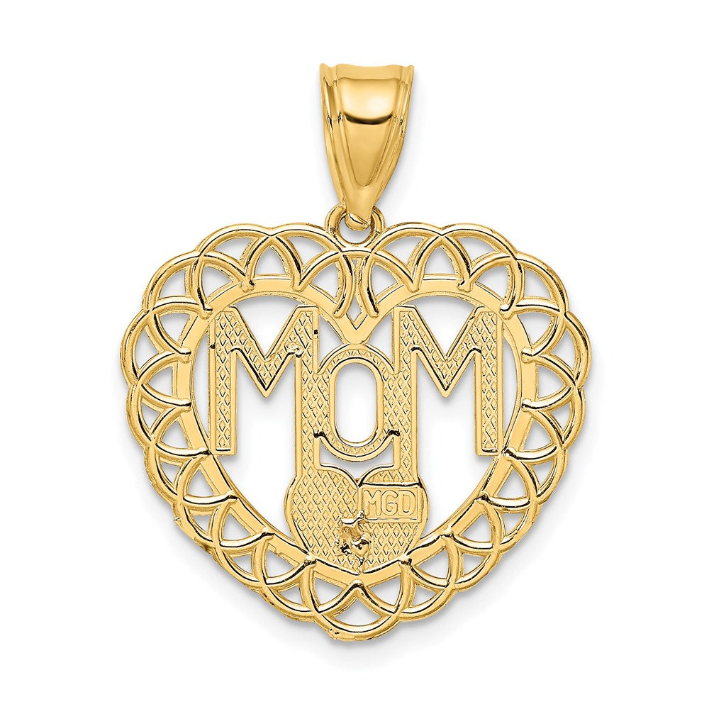 14K Two-tone MOM in Heart Frame Charm - Product Photo