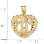 14K Two-tone MOM in Heart Frame Charm - Product Photo