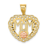 14K Two-tone MOM in Heart Frame Charm - Product Photo