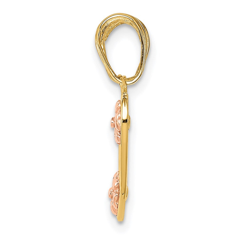 14k Two-tone MOMMY-ME Break-apart Heart Pendant - Product Photo