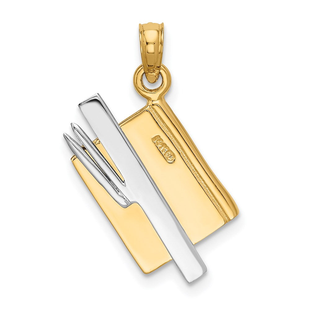 14k Two-tone 3-D Enameled ABC School Book Pendant - Product Photo