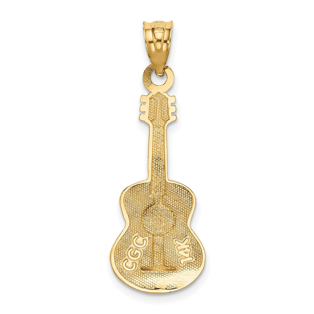 14k Enameled Guitar Pendant - Product Photo