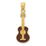 14k Enameled Guitar Pendant - Product Photo