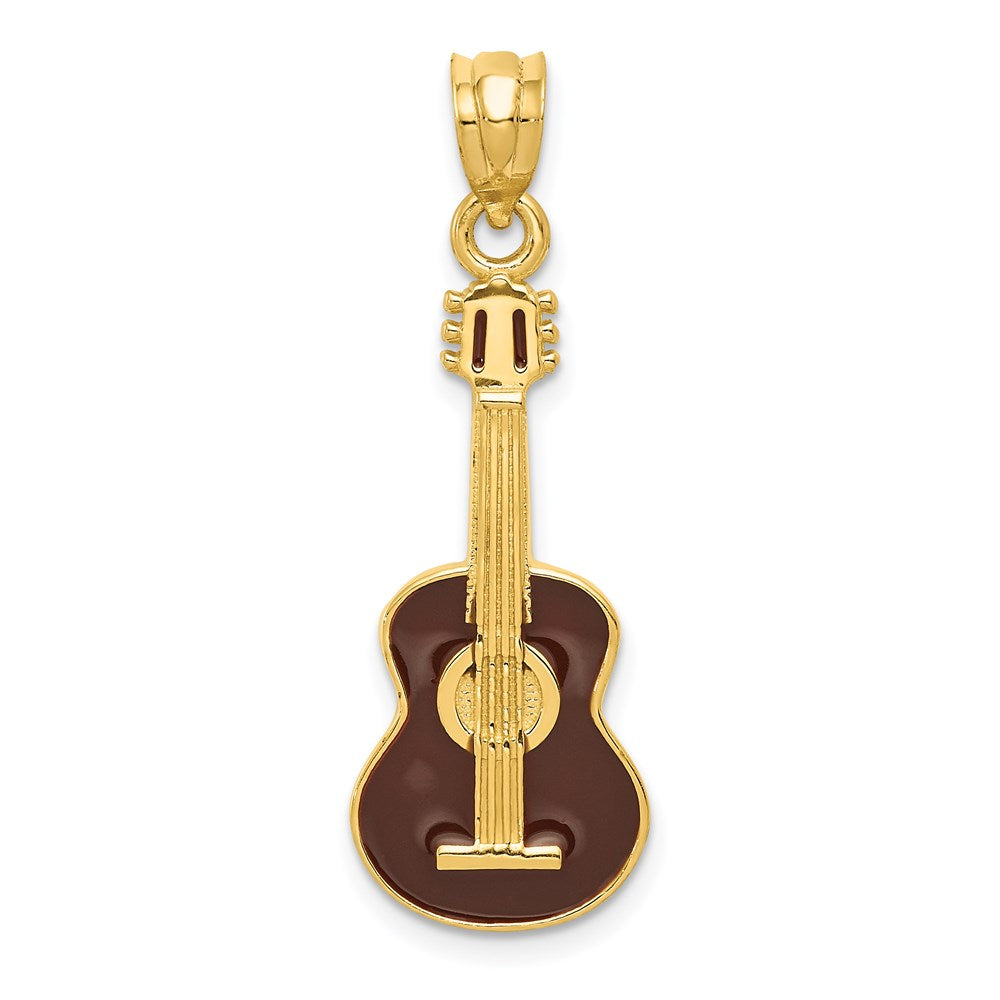 14k Enameled Guitar Pendant - Product Photo