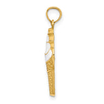 14k Enameled Vanilla Ice Cream Cone Pendant - Product Photo