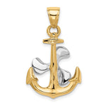 14k Two-tone 3-D Anchor w/Moveable Propeller Pendant - Product Photo