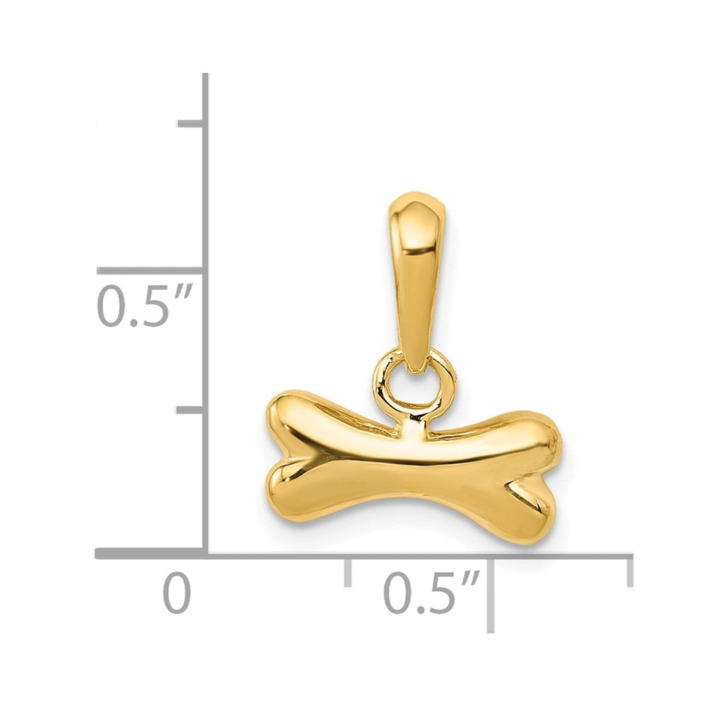 14k Dog Bone Pendant - Product Photo