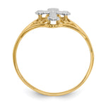 14K Yellow & Rhodium w/Rhodium Cross Ring - Product Photo