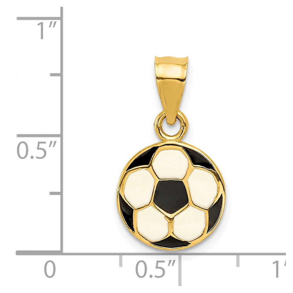 14k Enameled Soccer Ball Pendant - Product Photo