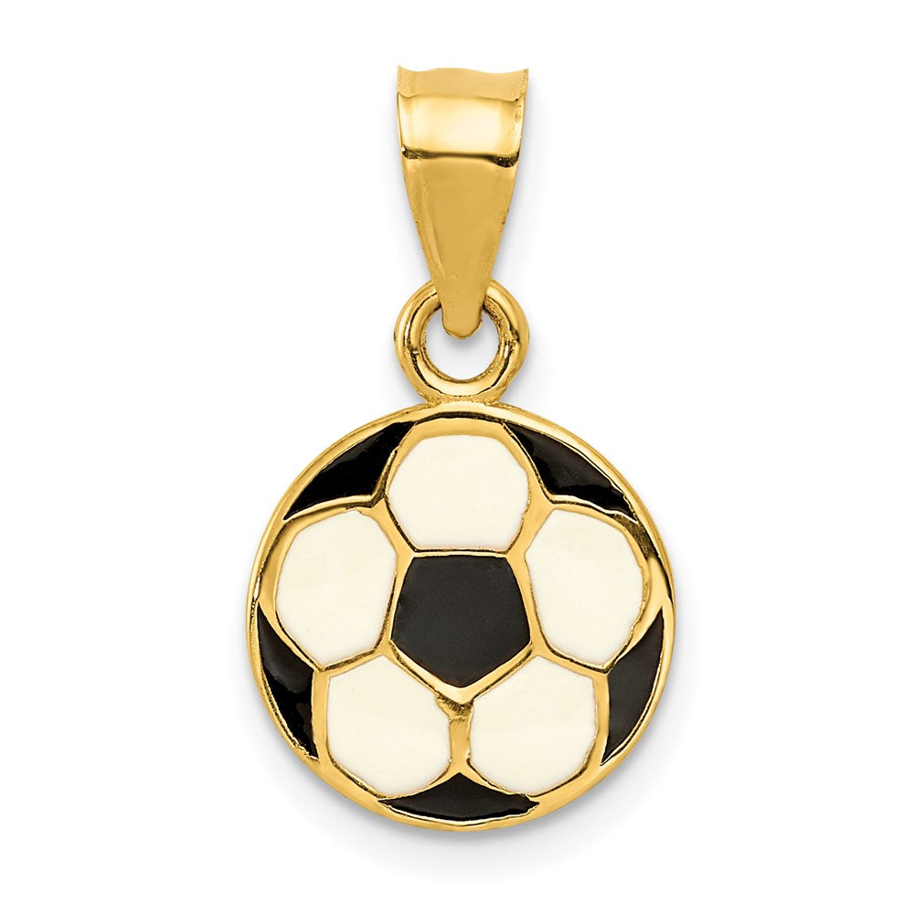 14k Enameled Soccer Ball Pendant - Product Photo
