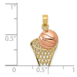 10K / 14K Two-tone Basketball Hoop with Ball Pendant - Product Photo